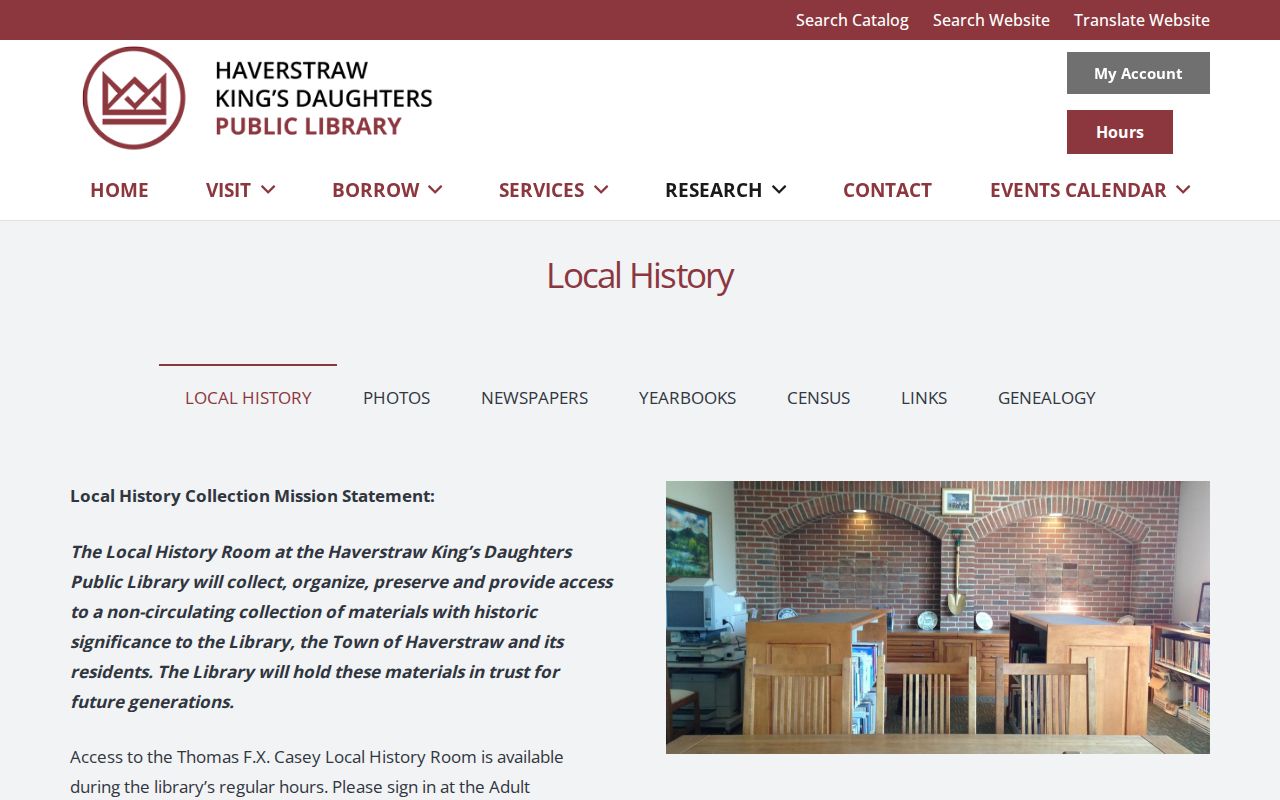 Haverstraw previous residents local history room resources